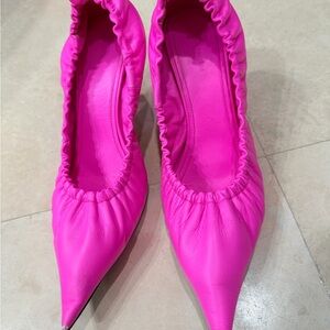 Balenciaga Fuchsia Gathered Heels